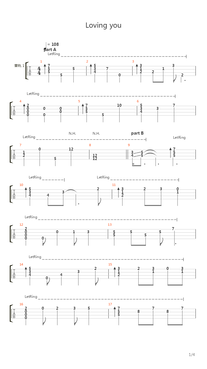 Loving You吉他谱