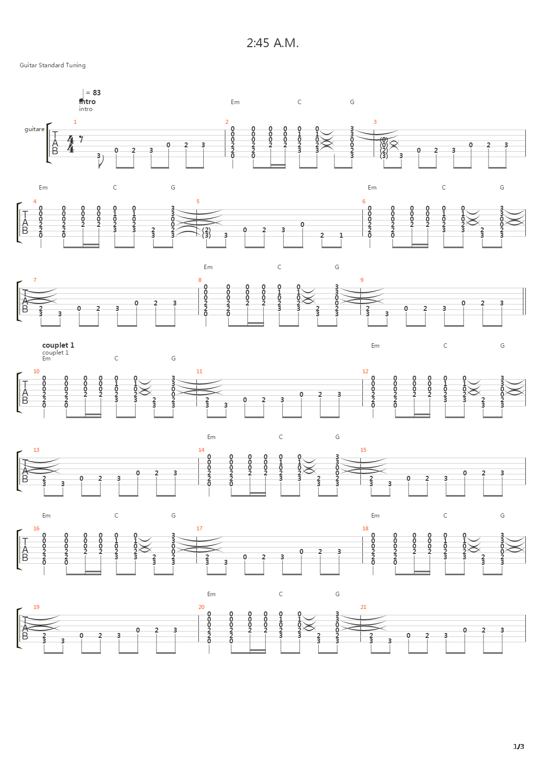 2 45 Am吉他谱