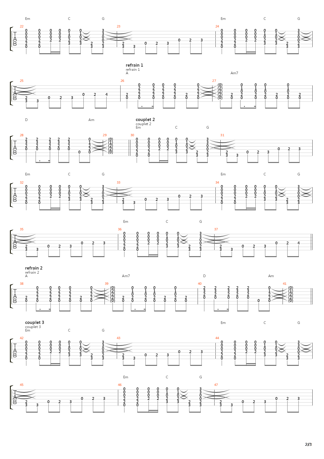 2 45 Am吉他谱