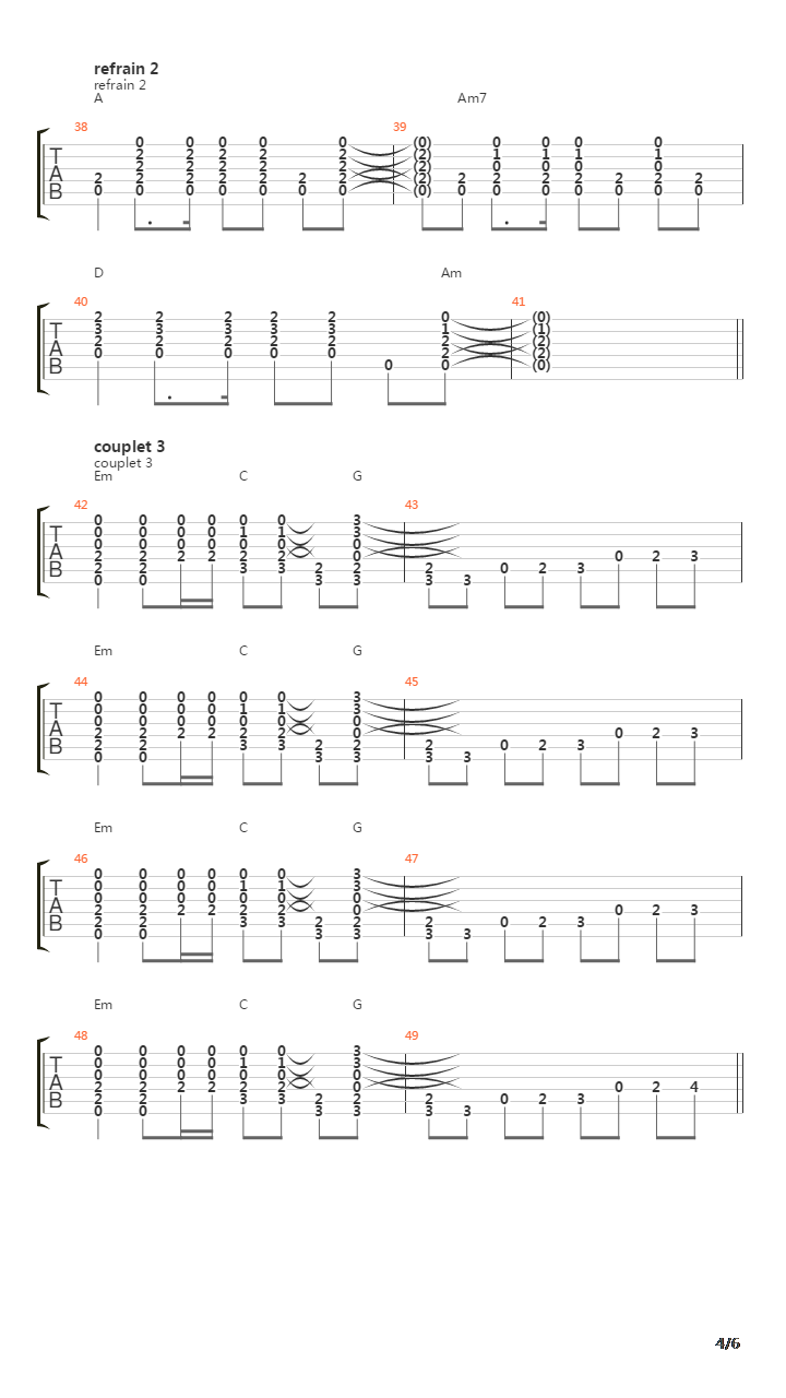 2 45 Am吉他谱