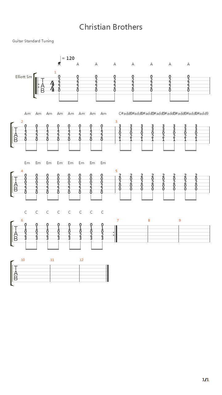 Christian Brothers吉他谱