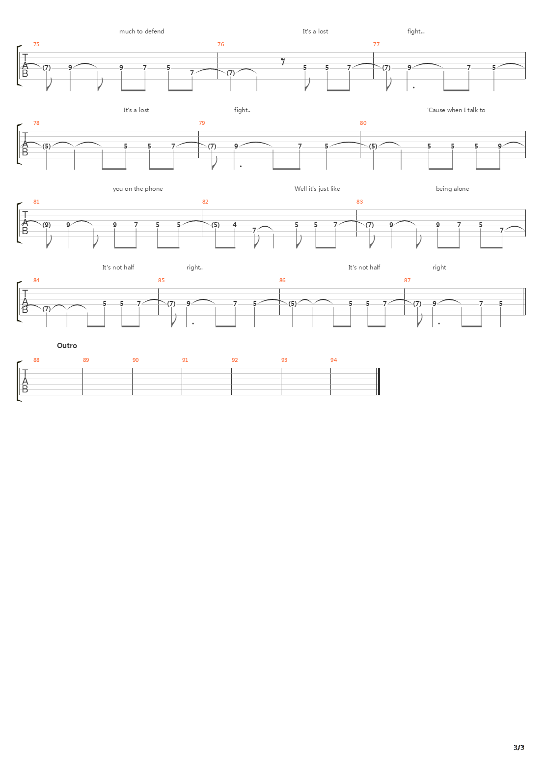 Half Right吉他谱