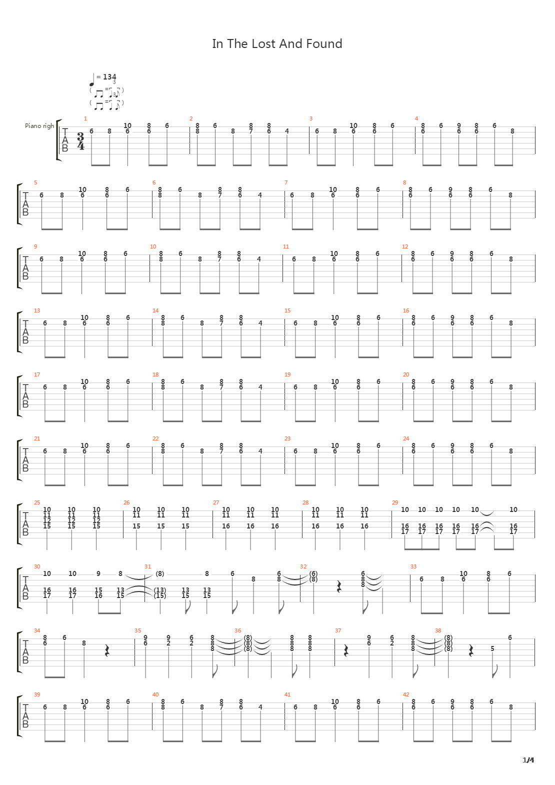 In The Lost And Found吉他谱
