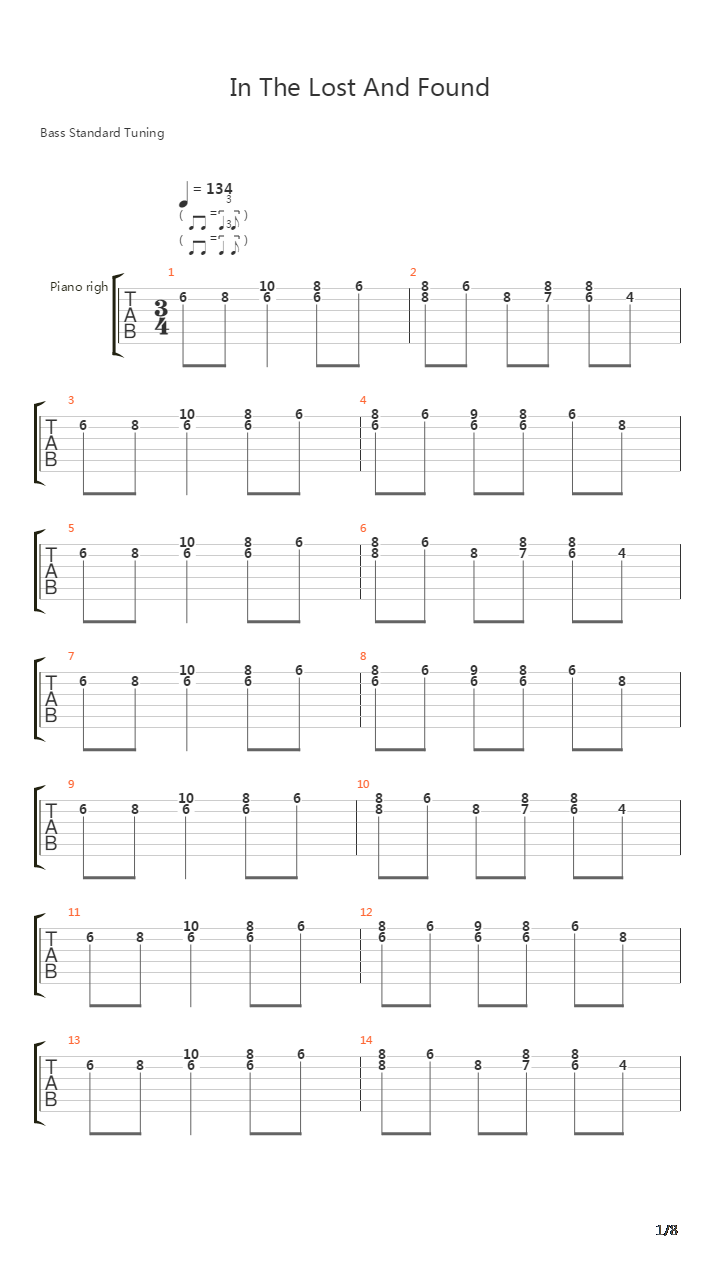 In The Lost And Found吉他谱