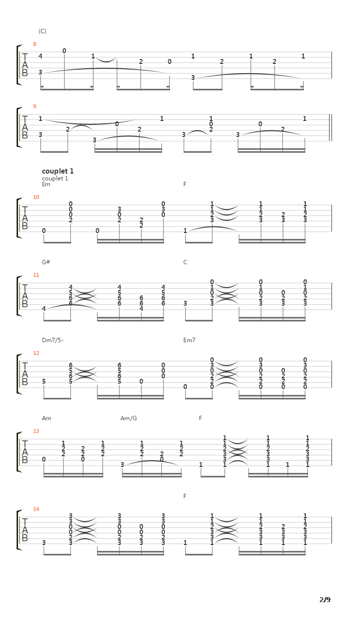 Memory Lane吉他谱