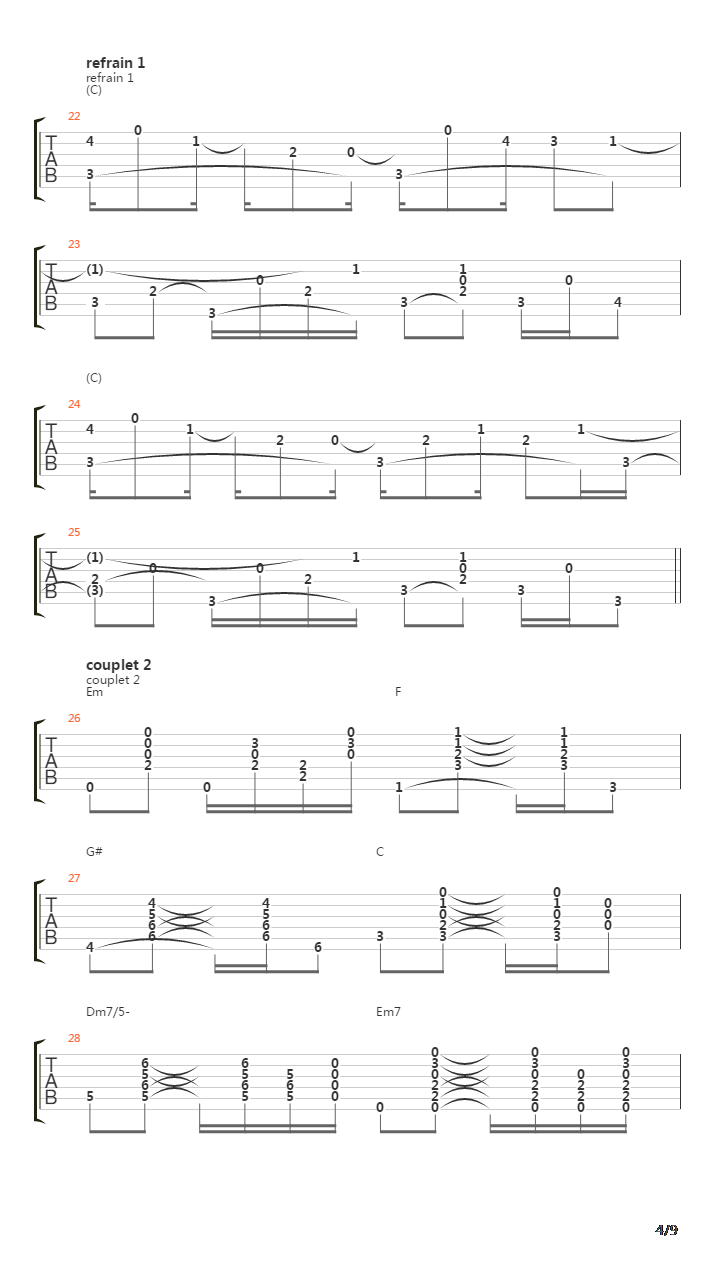 Memory Lane吉他谱