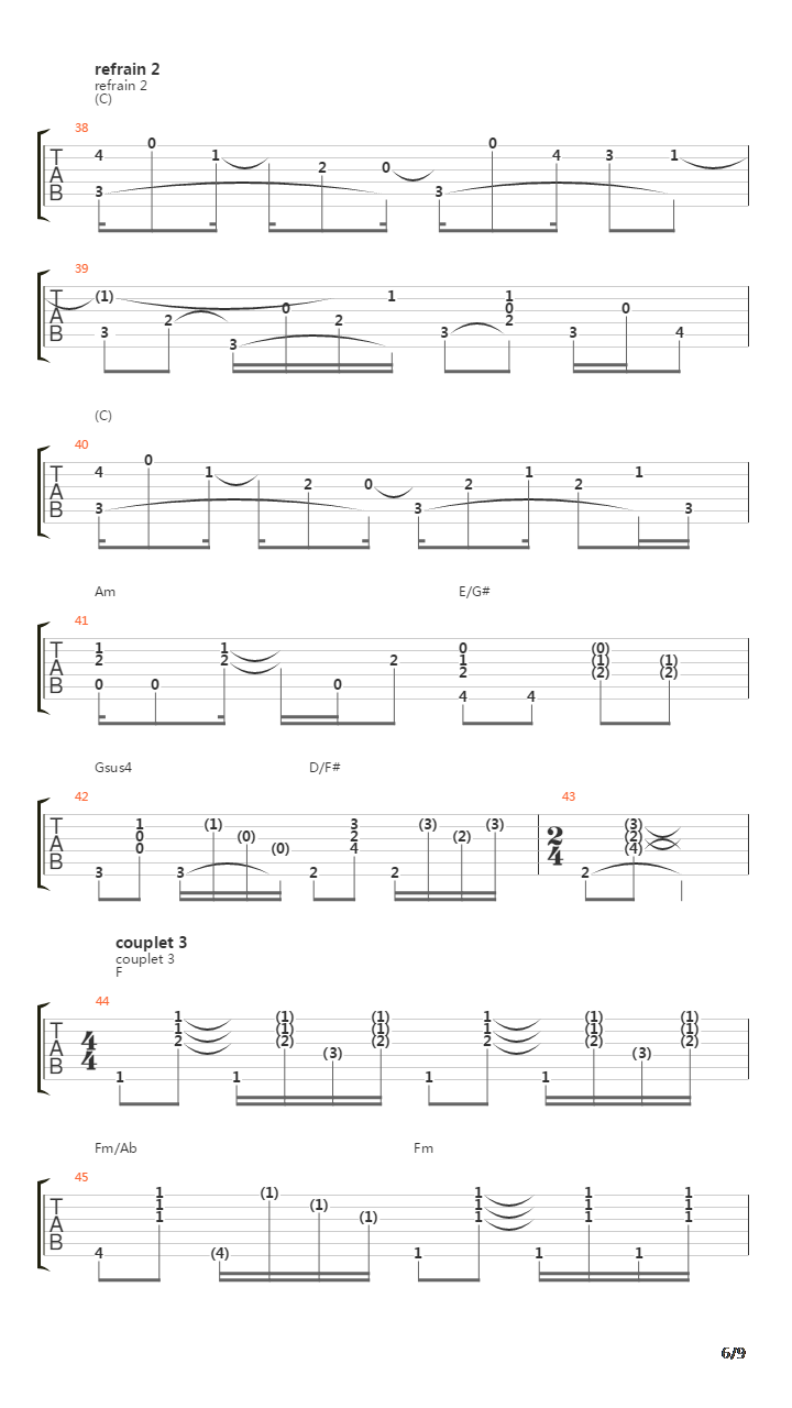 Memory Lane吉他谱