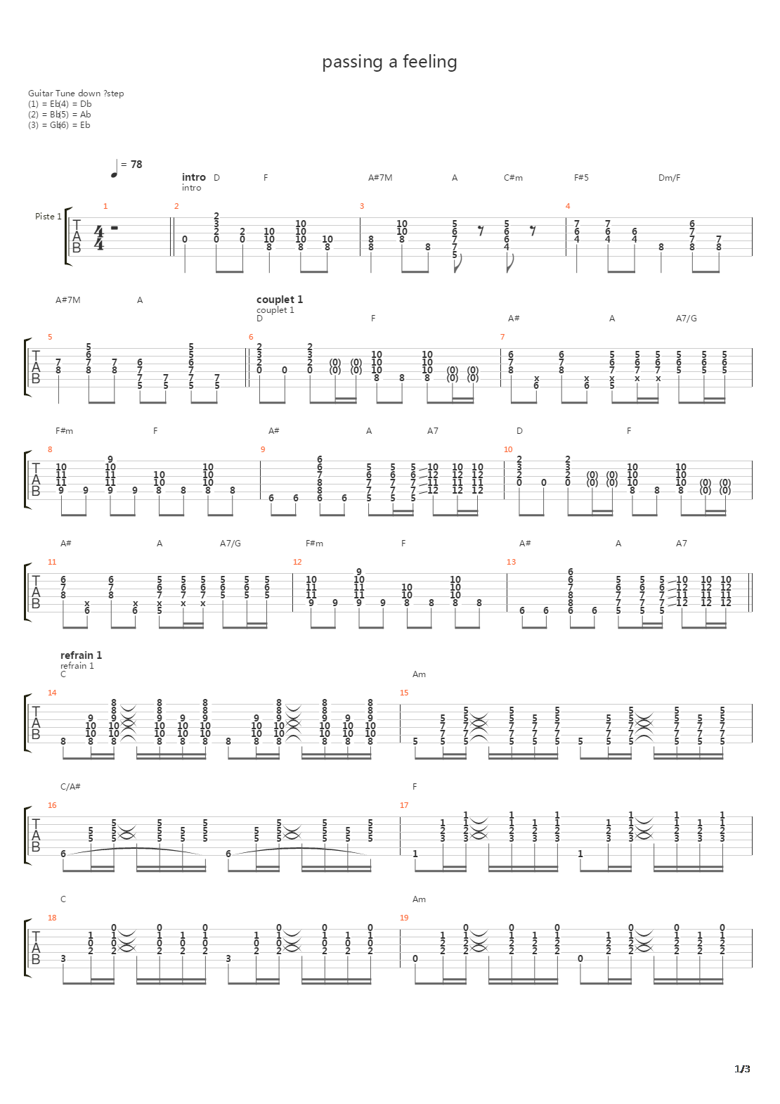 Passing Feeling吉他谱
