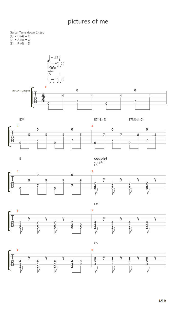 Pictures Of Me吉他谱