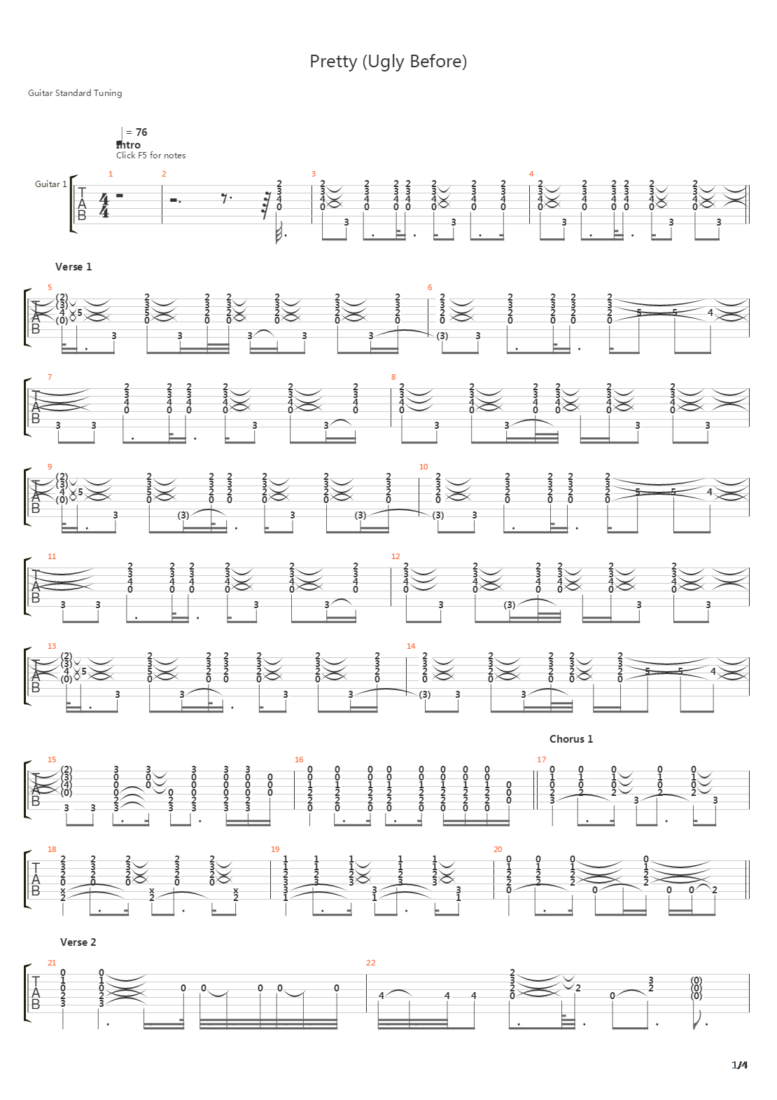 Pretty Ugly Before吉他谱