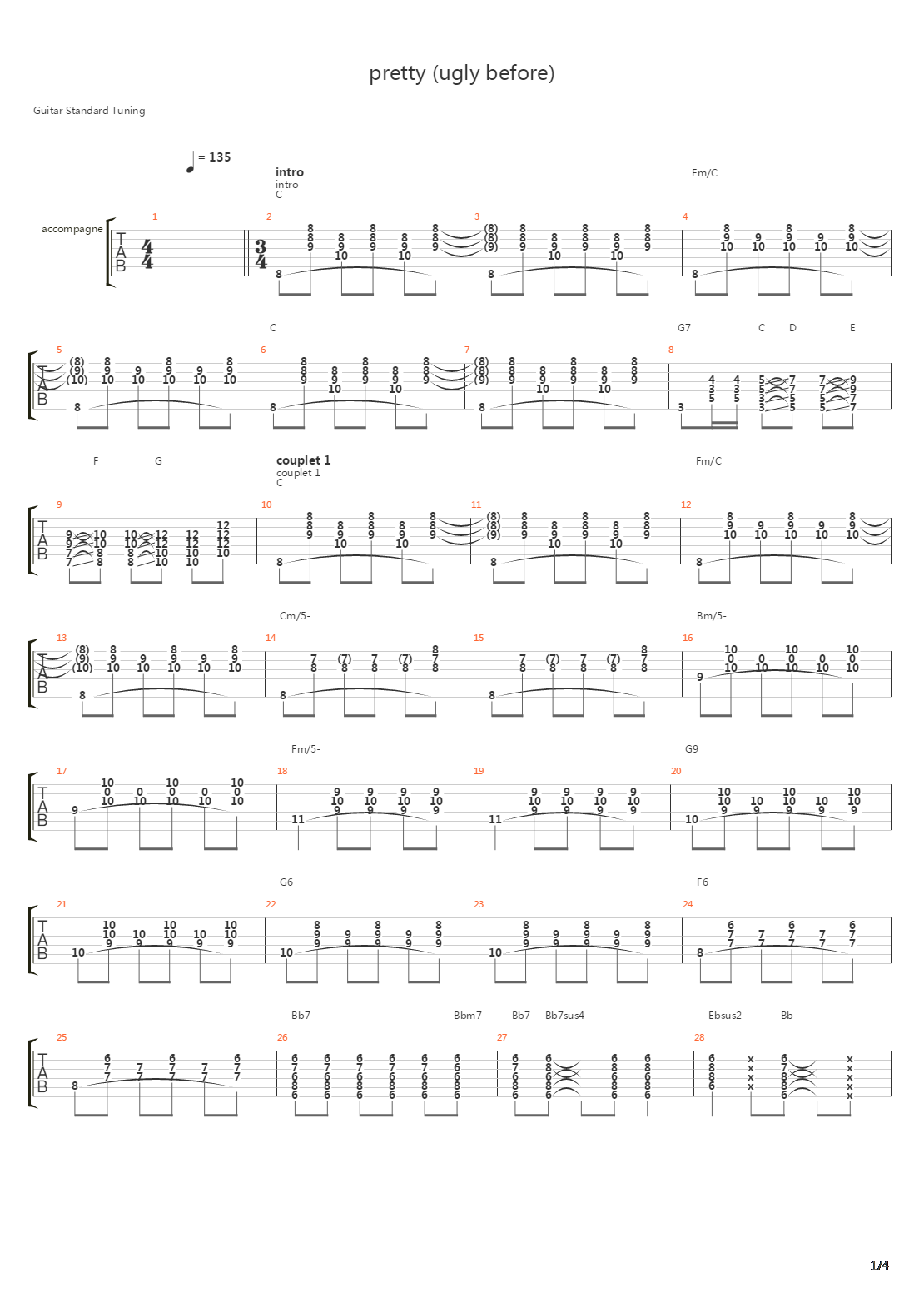 Pretty Ugly Before吉他谱