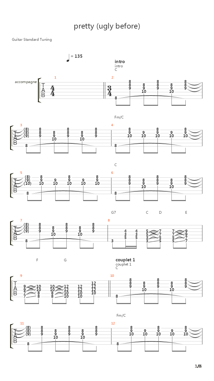 Pretty Ugly Before吉他谱