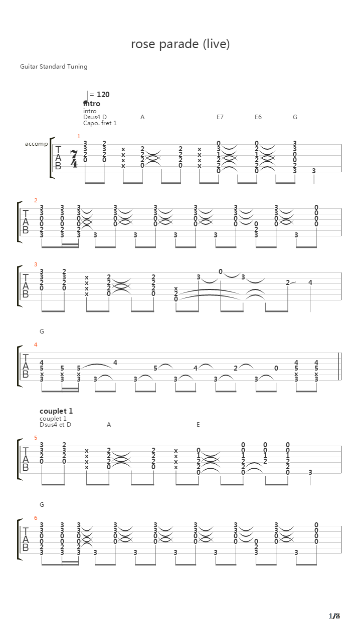 Rose Parade吉他谱