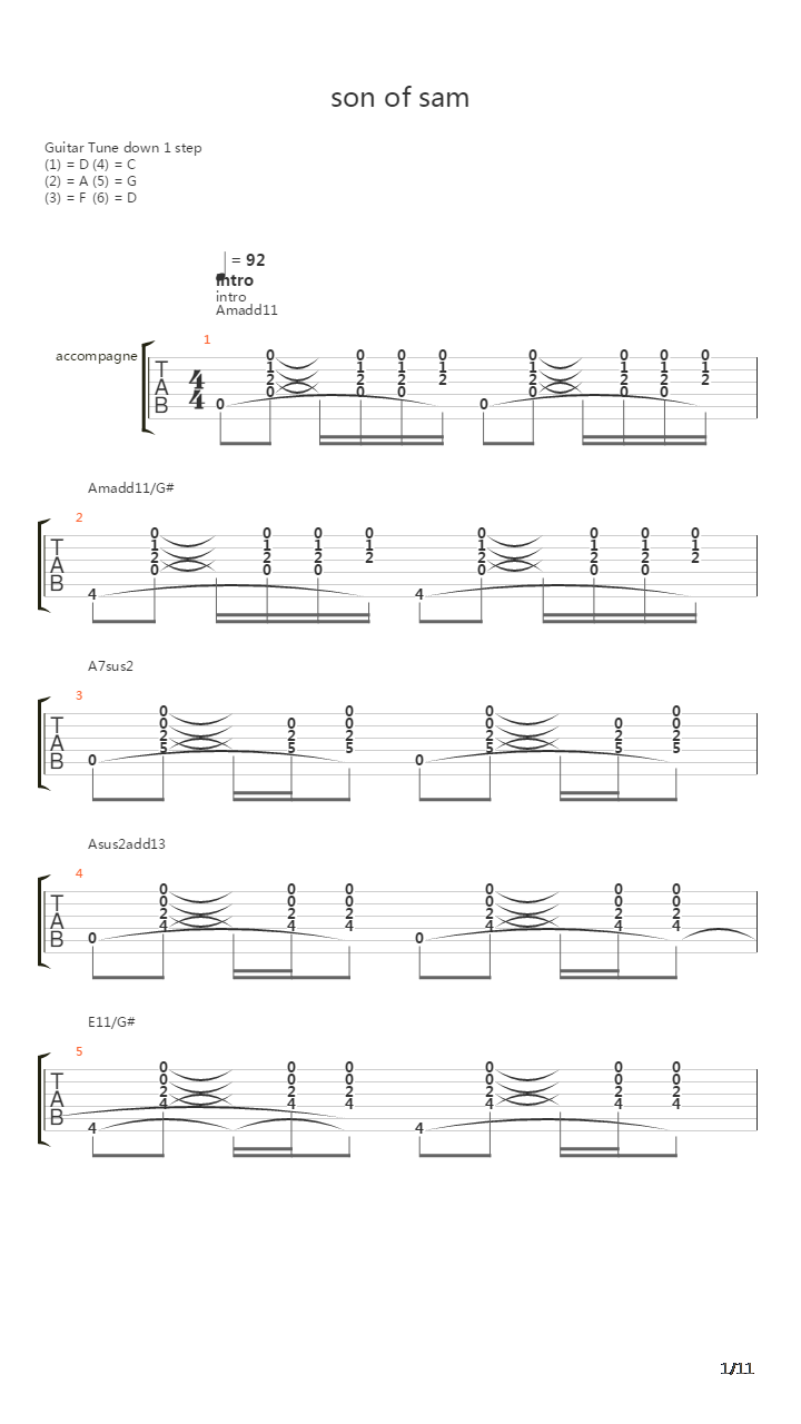 Son Of Sam吉他谱