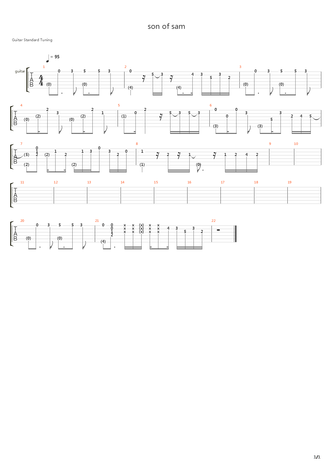 Son Of Sam吉他谱