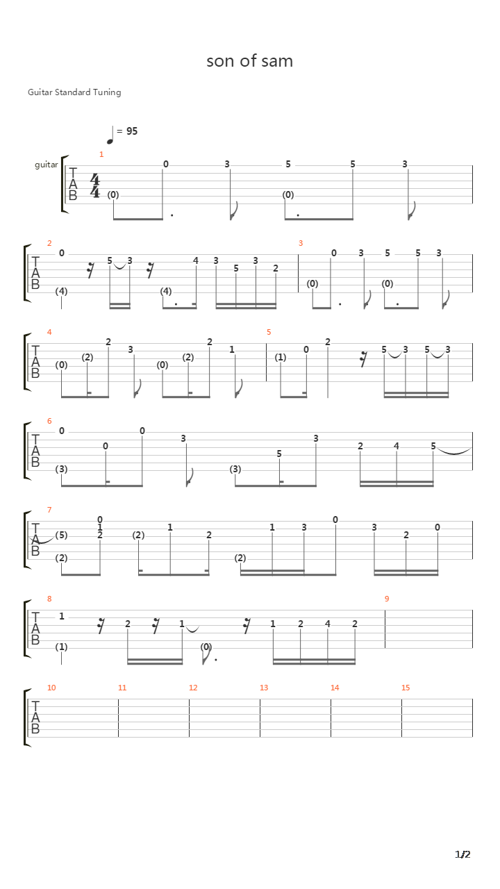 Son Of Sam吉他谱