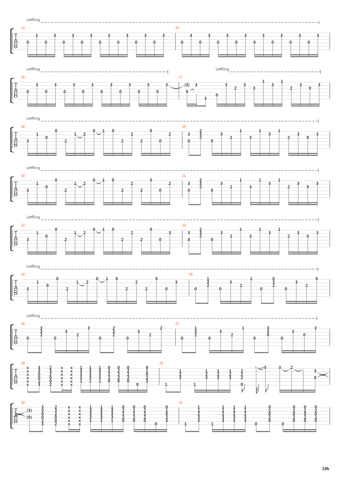 Southern Belle吉他谱