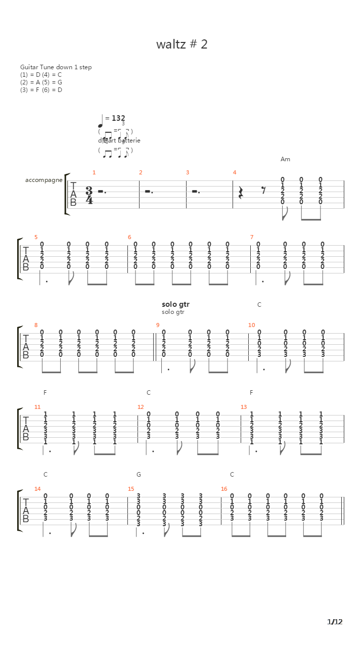 Waltz 2吉他谱