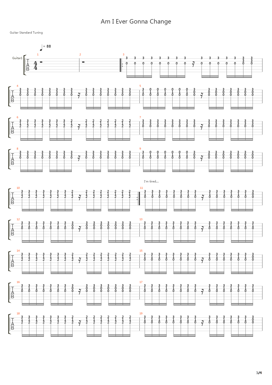 Am I Ever Gonna Change吉他谱