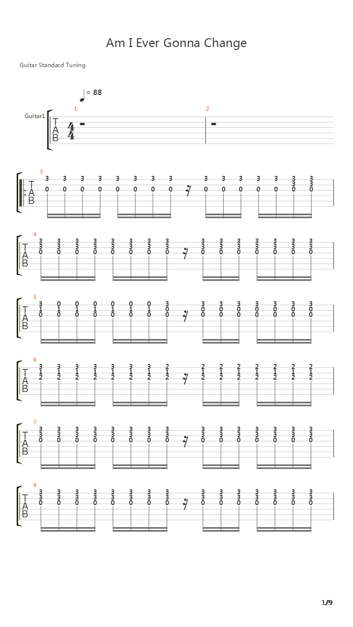Am I Ever Gonna Change吉他谱