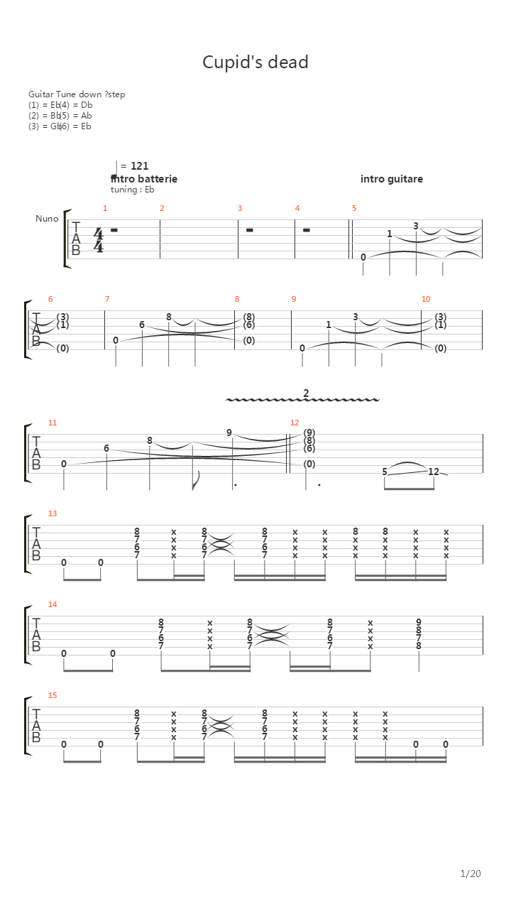 Cupids Dead吉他谱