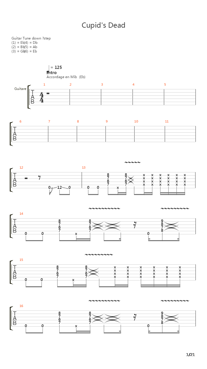 Cupids Dead吉他谱