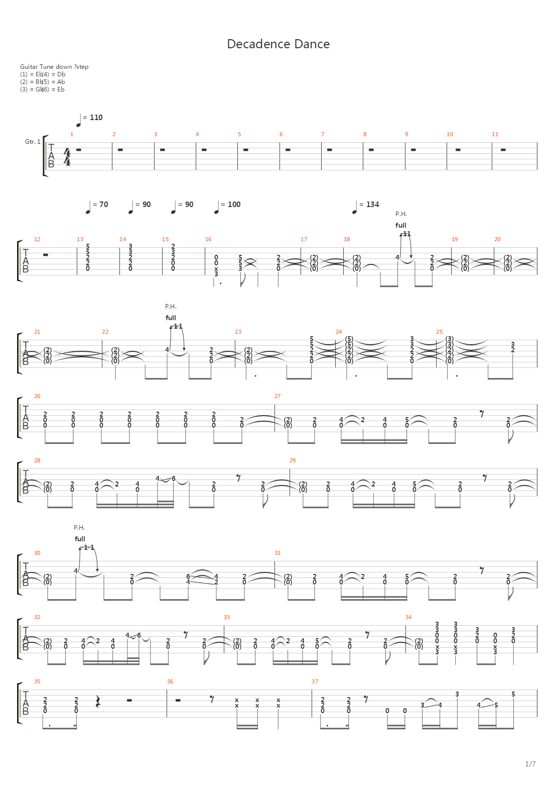 Decadence Dance吉他谱