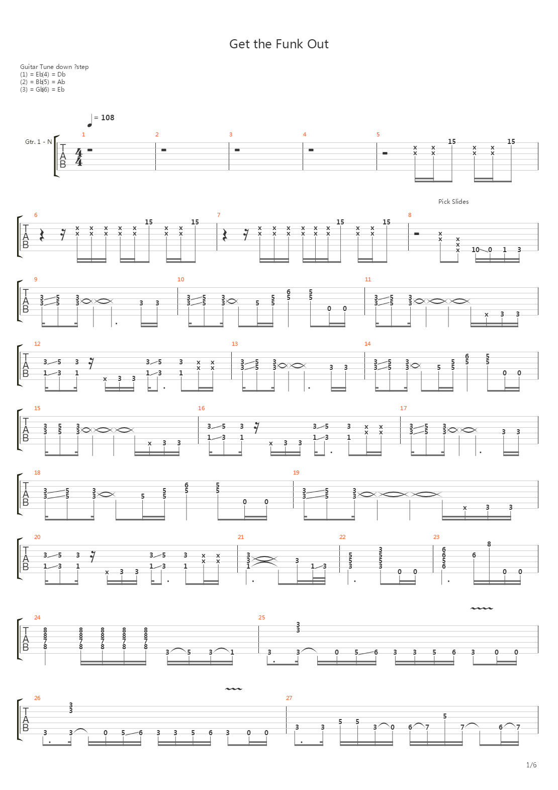 Get The Funk Out吉他谱
