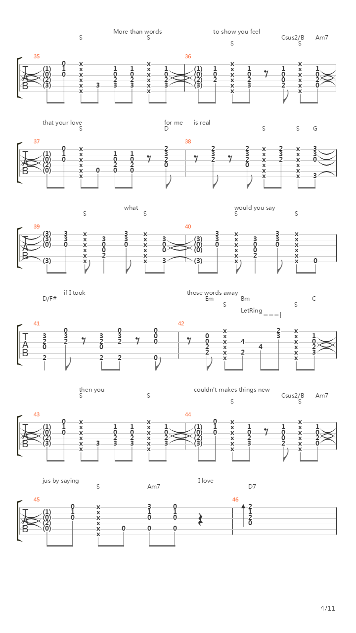 More Than Words吉他谱