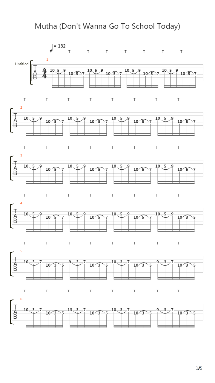 Mucha Dont Wanna Go To School Today吉他谱