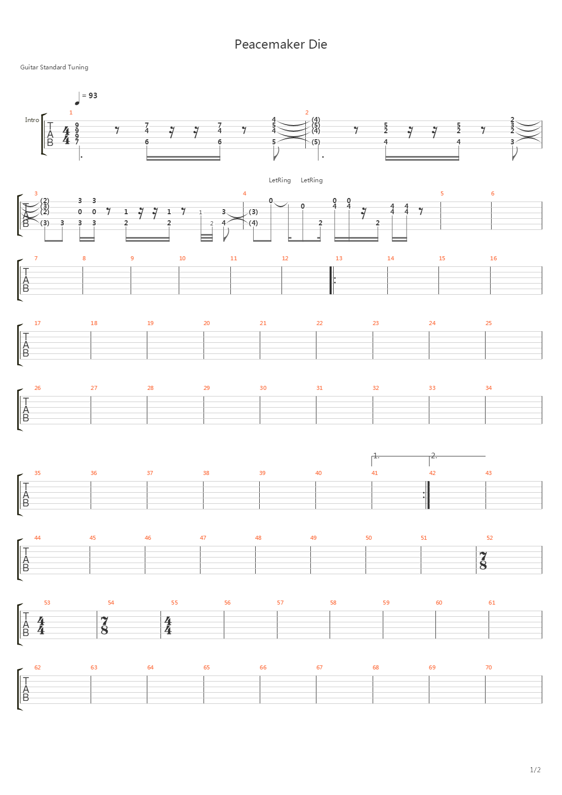 Peacemaker Die吉他谱