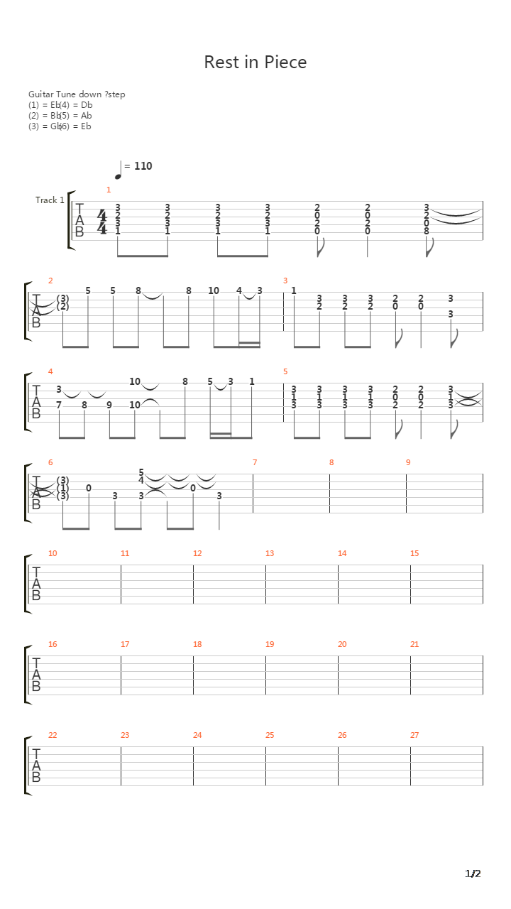 Rest In Piece吉他谱