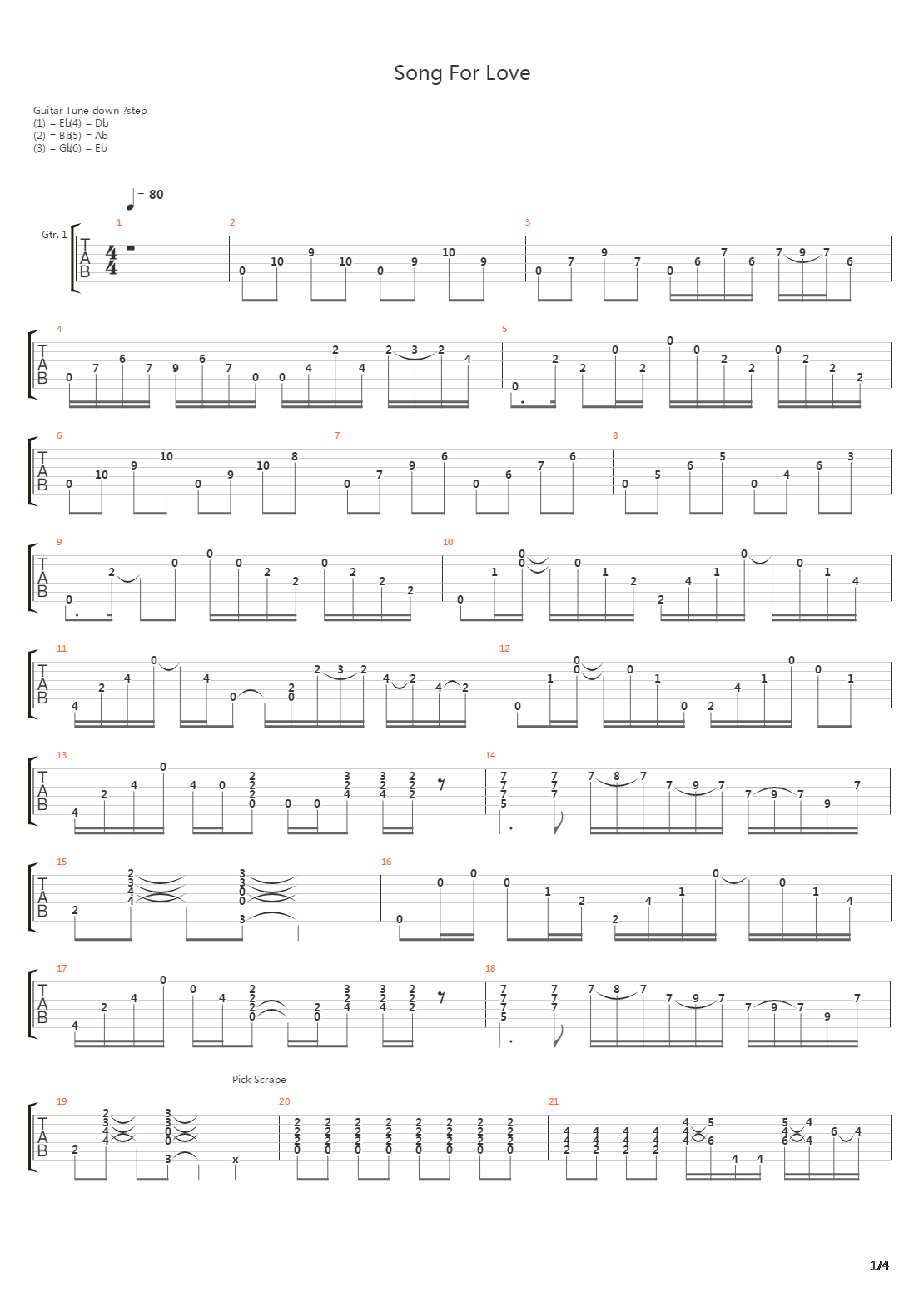 Song For Love吉他谱