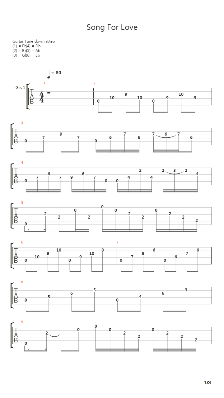 Song For Love吉他谱