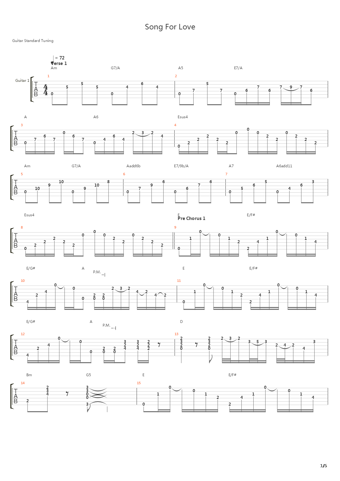 Song For Love吉他谱