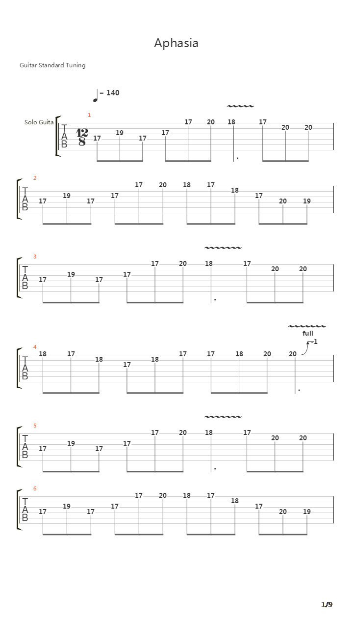 Aphasia吉他谱