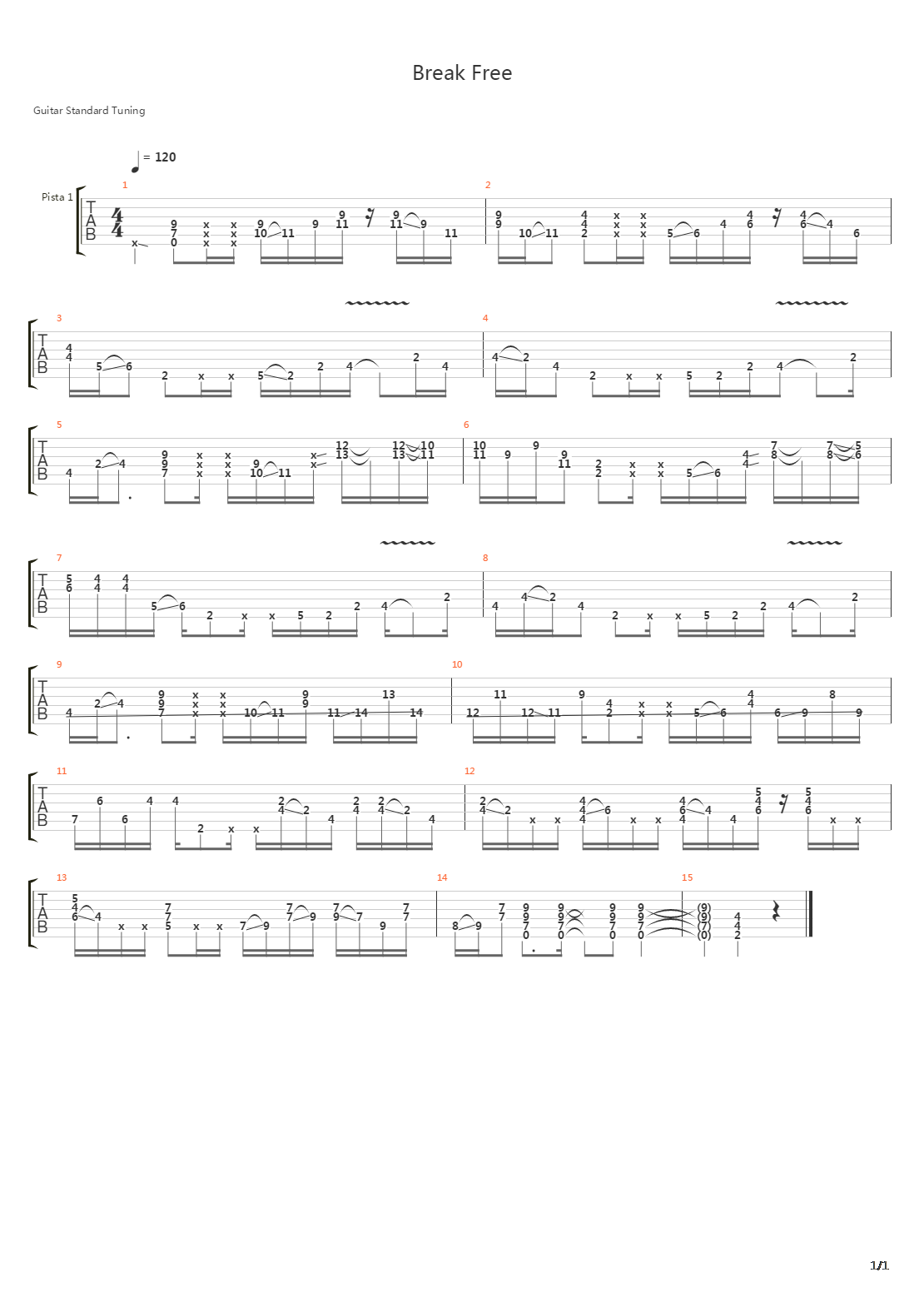 Break Free吉他谱