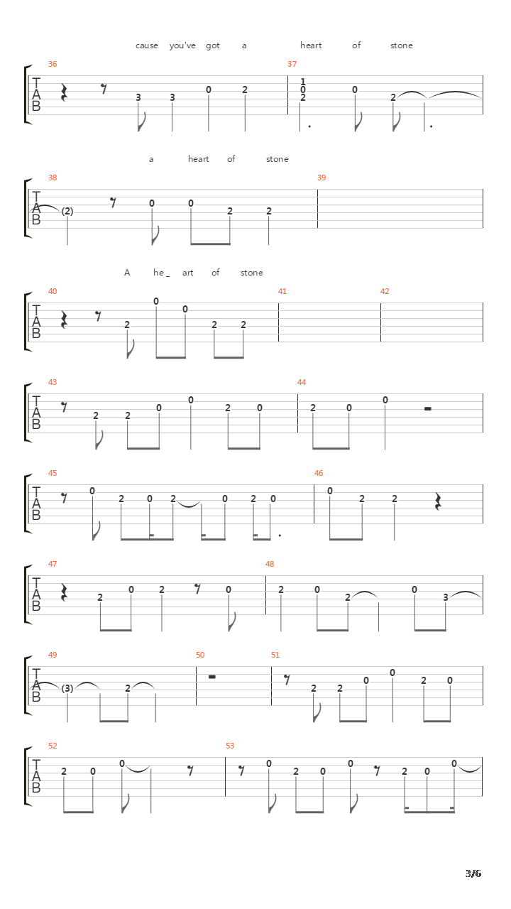 Heart Of Stone吉他谱