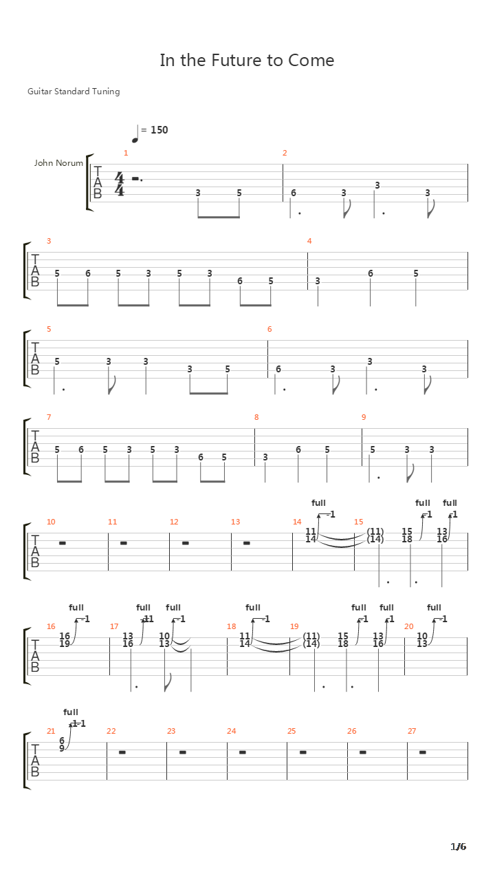 In The Future To Come吉他谱