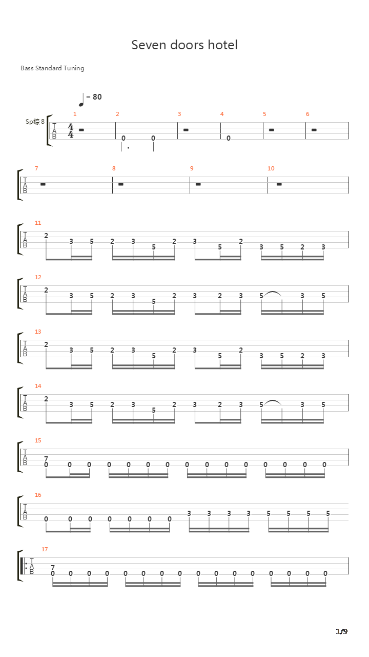 Seven Doors Hotel吉他谱