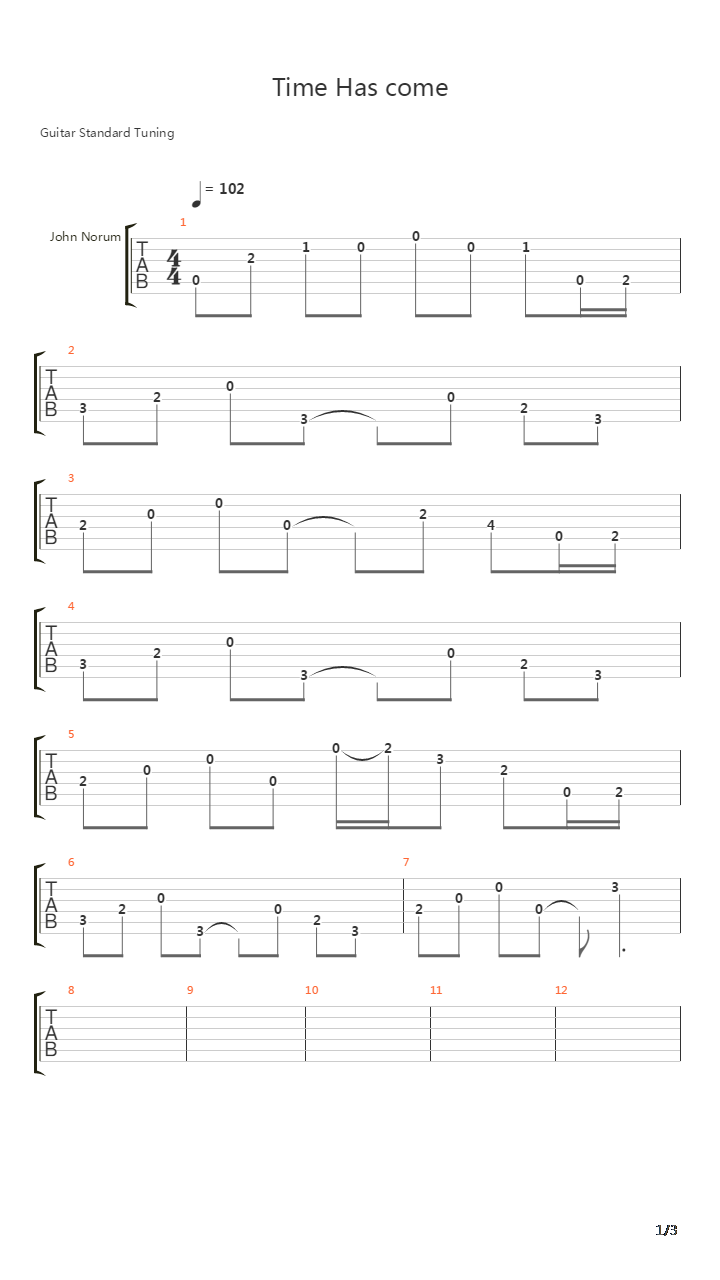 Time Has Come吉他谱