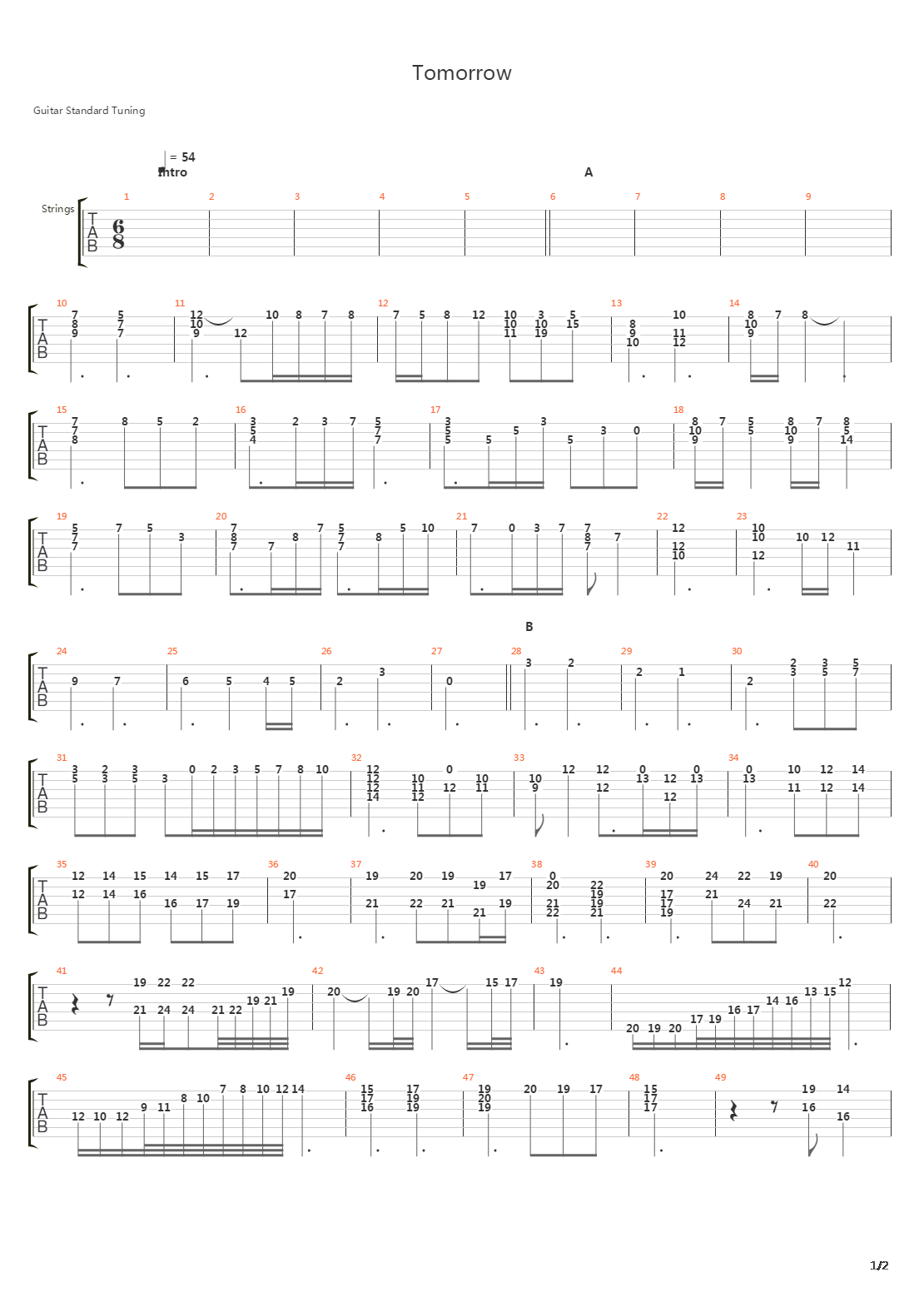 Tomorrow吉他谱