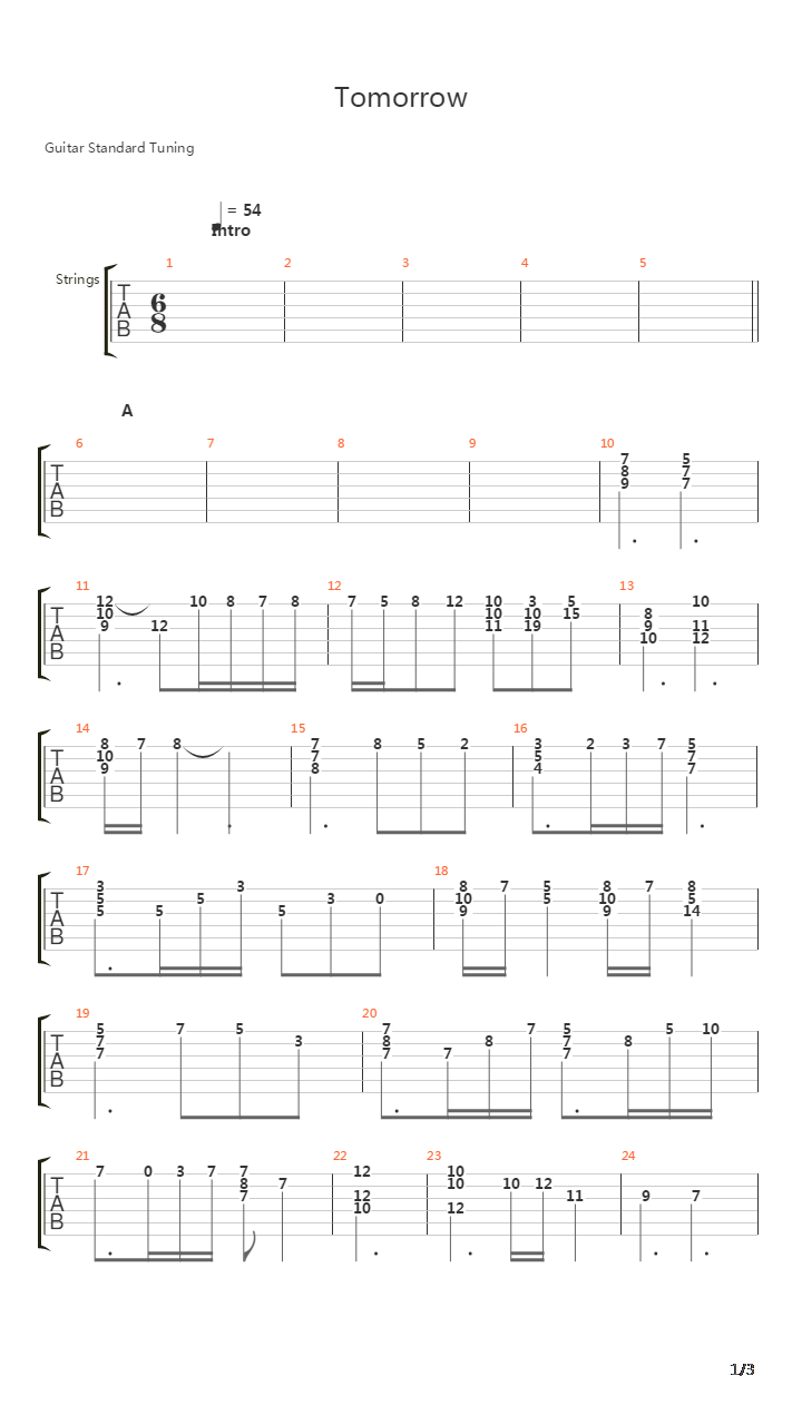 Tomorrow吉他谱