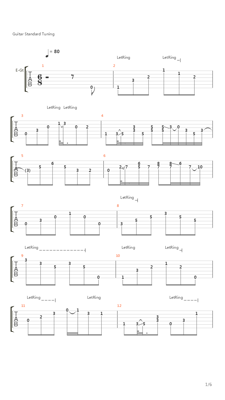 Amazing Grace(奇异恩典)吉他谱