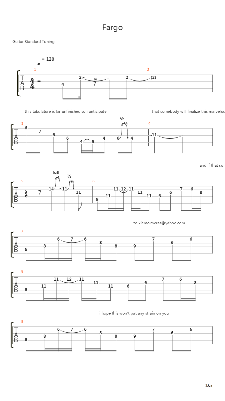 Fargo吉他谱