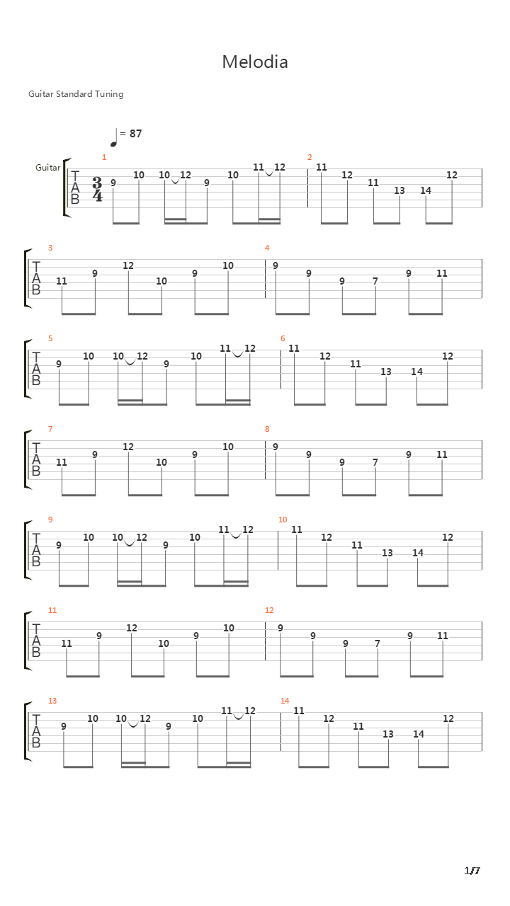 Melodia吉他谱