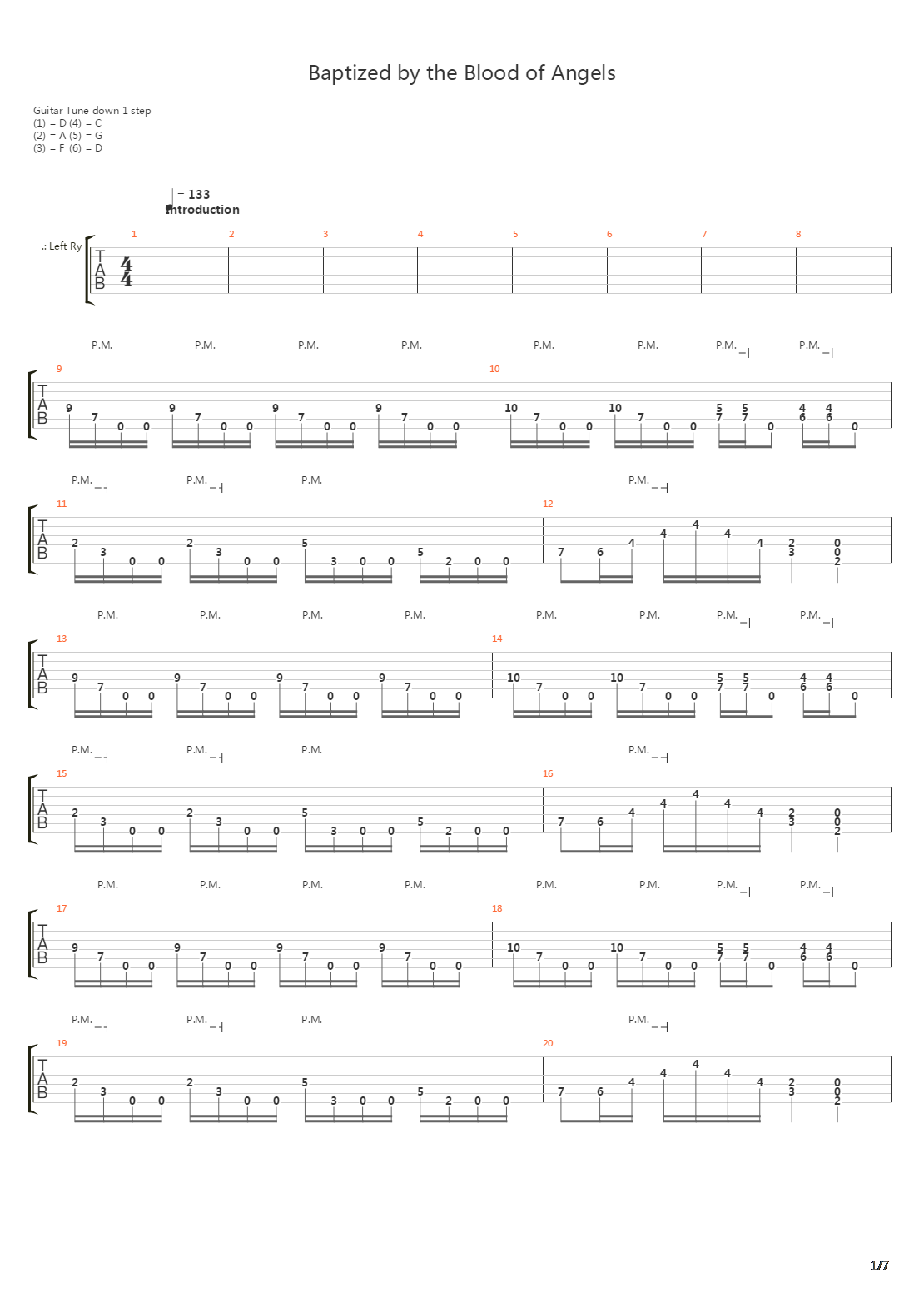 Baptized By The Blood Of Angels吉他谱