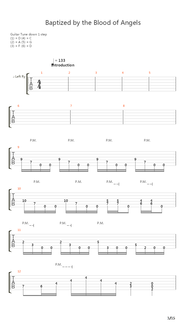 Baptized By The Blood Of Angels吉他谱