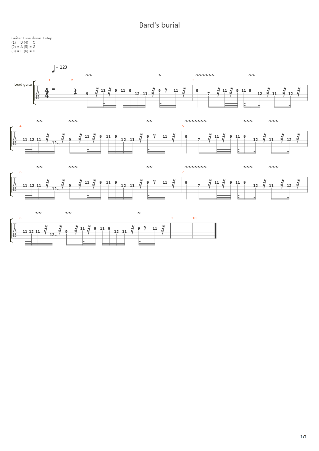 Bards Burial吉他谱