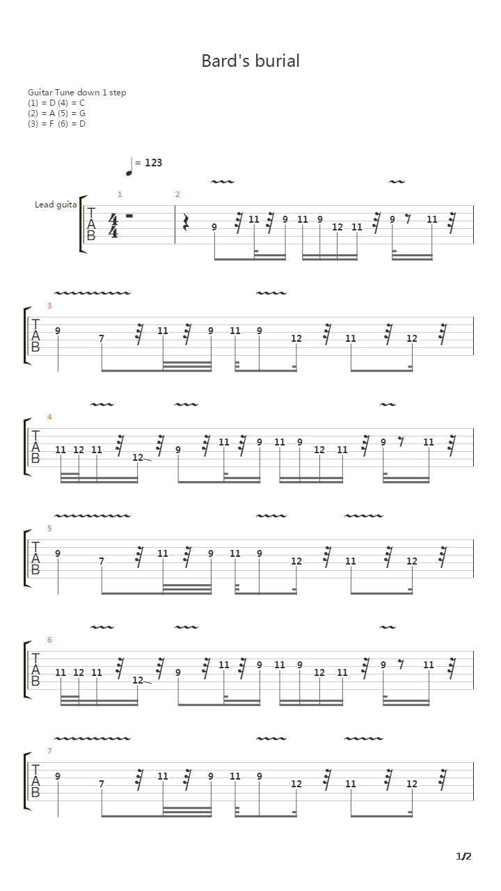 Bards Burial吉他谱